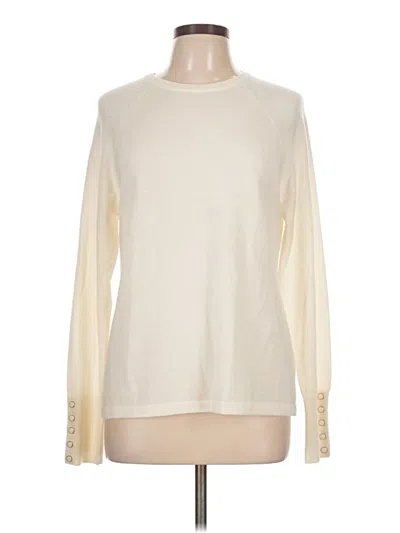 Pre-owned J. Mclaughlin Cashmere Pullover Sweater In White