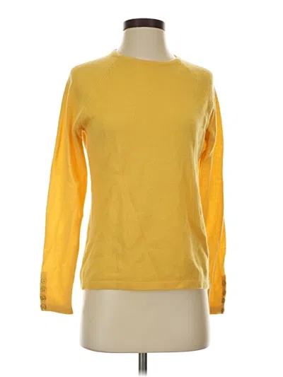 Pre-owned J. Mclaughlin Cashmere Pullover Sweater In Yellow