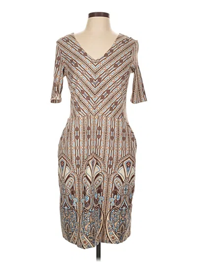 Pre-owned J. Mclaughlin Cocktail Dress In Tan