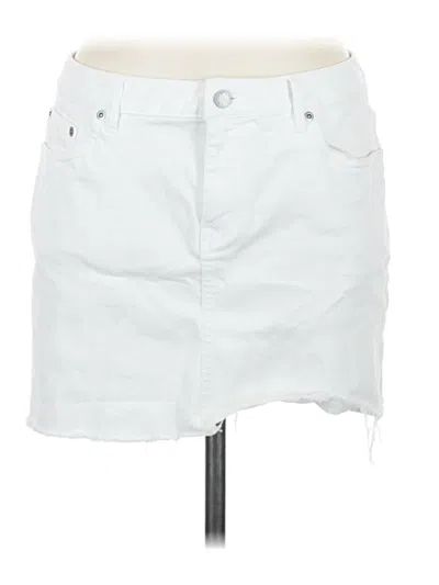 Pre-owned J. Mclaughlin Denim Skirt In White