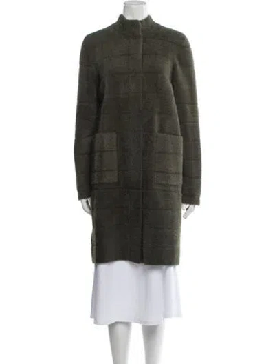 Pre-owned J. Mclaughlin Faux Fur Coat In Green