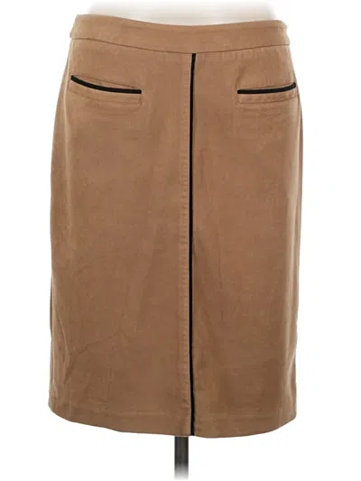 Pre-owned J. Mclaughlin Faux Leather Skirt In Tan