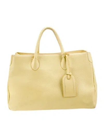 Pre-owned J. Mclaughlin Leather Top Handle Bag In Yellow
