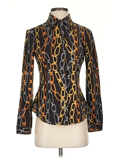 Pre-owned J. Mclaughlin Long Sleeve Blouse In Black