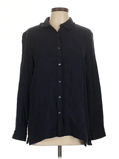 Pre-owned J. Mclaughlin Long Sleeve Blouse In Black