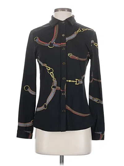 Pre-owned J. Mclaughlin Long Sleeve Blouse In Black