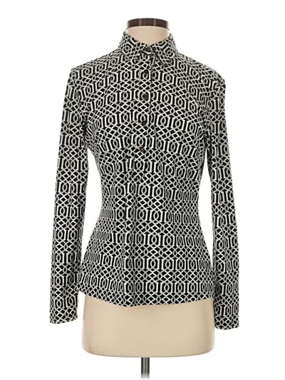 Pre-owned J. Mclaughlin Long Sleeve Blouse In Black