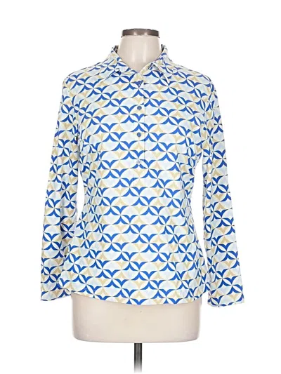 Pre-owned J. Mclaughlin Long Sleeve Blouse In Blue
