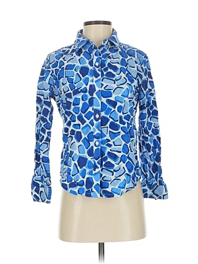 Pre-owned J. Mclaughlin Long Sleeve Blouse In Blue