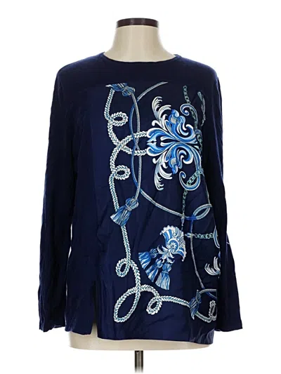 Pre-owned J. Mclaughlin Long Sleeve Blouse In Blue
