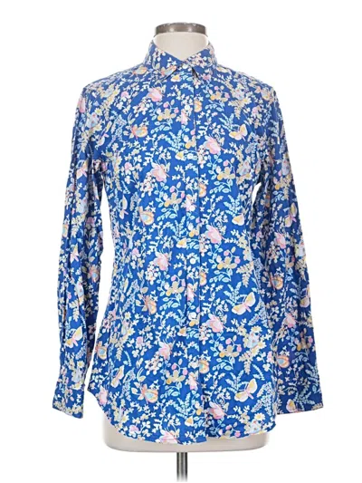 Pre-owned J. Mclaughlin Long Sleeve Blouse In Blue