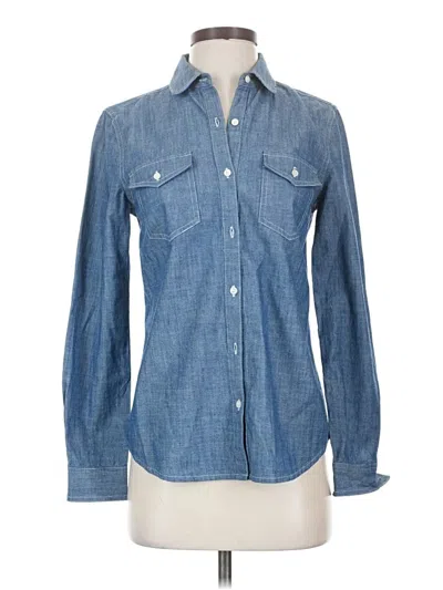 Pre-owned J. Mclaughlin Long Sleeve Blouse In Blue