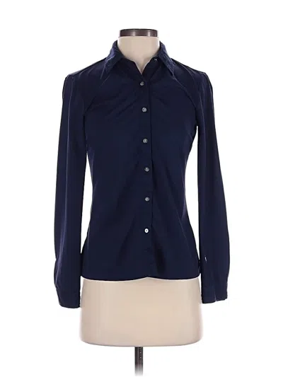 Pre-owned J. Mclaughlin Long Sleeve Blouse In Blue