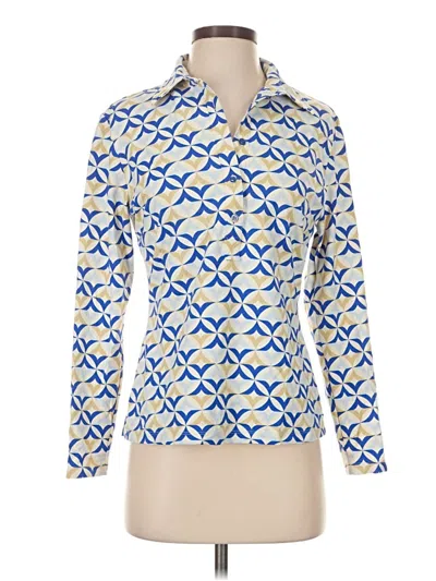 Pre-owned J. Mclaughlin Long Sleeve Blouse In Blue