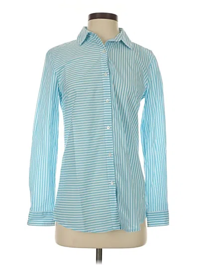 Pre-owned J. Mclaughlin Long Sleeve Blouse In Blue