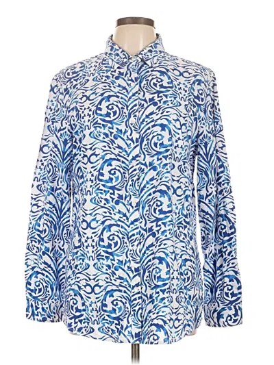 Pre-owned J. Mclaughlin Long Sleeve Blouse In Blue