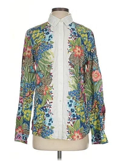 Pre-owned J. Mclaughlin Long Sleeve Blouse In Blue