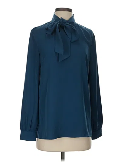 Pre-owned J. Mclaughlin Long Sleeve Blouse In Blue