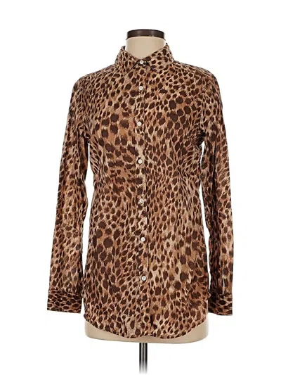 Pre-owned J. Mclaughlin Long Sleeve Blouse In Brown