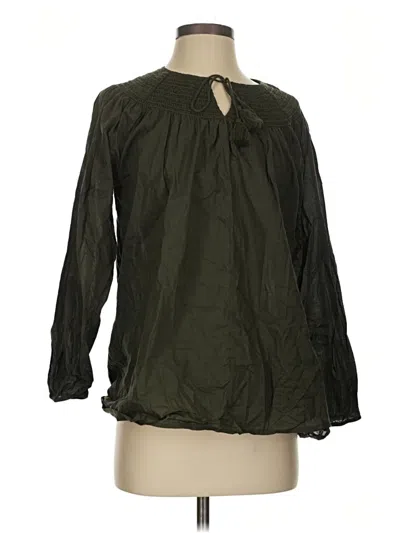 Pre-owned J. Mclaughlin Long Sleeve Blouse In Green