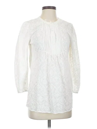 Pre-owned J. Mclaughlin Long Sleeve Blouse In Ivory