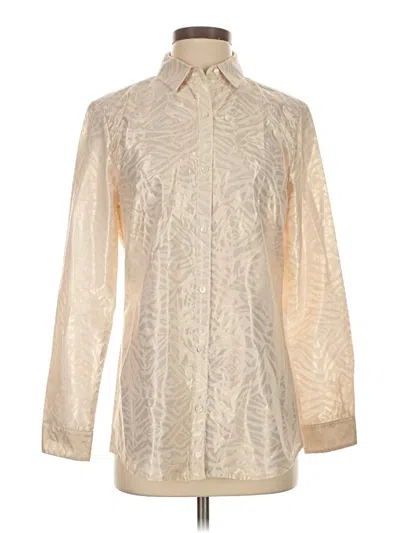 Pre-owned J. Mclaughlin Long Sleeve Blouse In Ivory