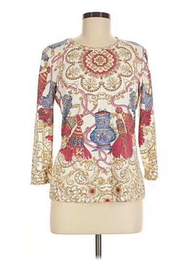 Pre-owned J. Mclaughlin Long Sleeve Blouse In Ivory