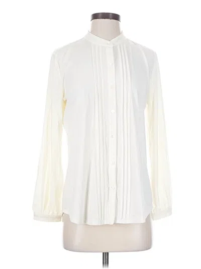 Pre-owned J. Mclaughlin Long Sleeve Blouse In Ivory