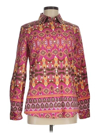 Pre-owned J. Mclaughlin Long Sleeve Blouse In Pink