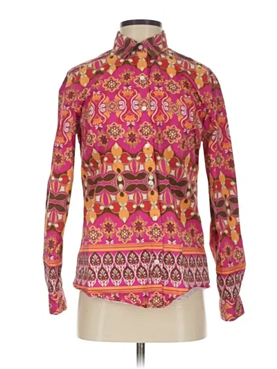 Pre-owned J. Mclaughlin Long Sleeve Blouse In Pink