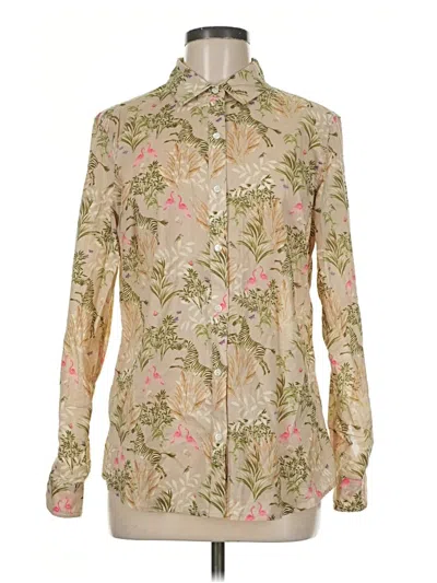 Pre-owned J. Mclaughlin Long Sleeve Blouse In Tan
