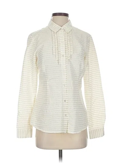 Pre-owned J. Mclaughlin Long Sleeve Blouse In White