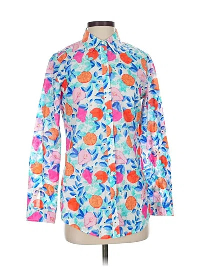 Pre-owned J. Mclaughlin Long Sleeve Blouse In White