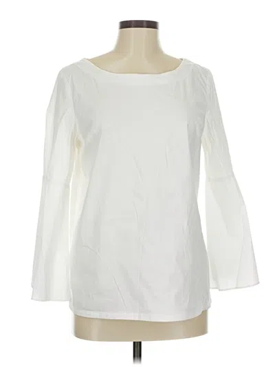 Pre-owned J. Mclaughlin Long Sleeve Blouse In White