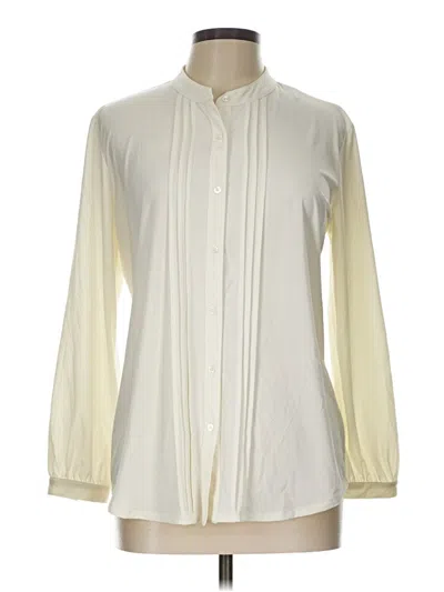 Pre-owned J. Mclaughlin Long Sleeve Blouse In White