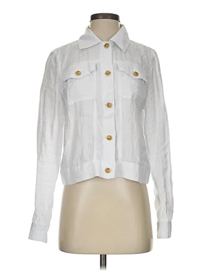 Pre-owned J. Mclaughlin Long Sleeve Blouse In White