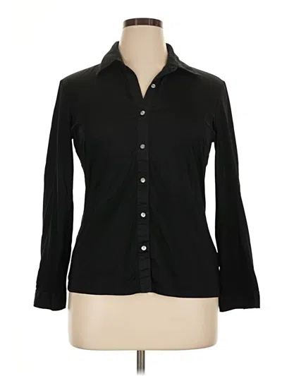 Pre-owned J. Mclaughlin Long Sleeve Button Down Shirt In Black