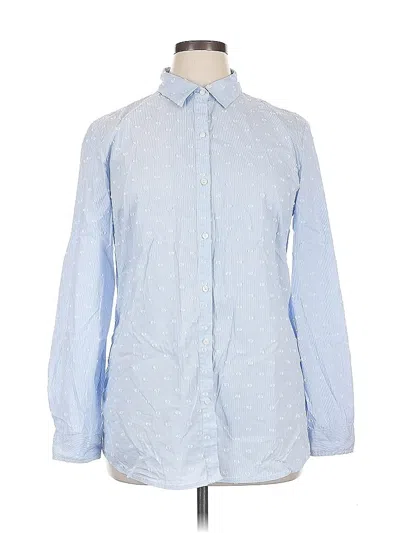 Pre-owned J. Mclaughlin Long Sleeve Button Down Shirt In Blue
