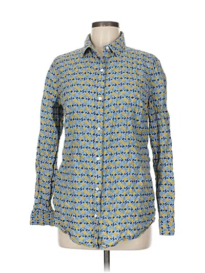 Pre-owned J. Mclaughlin Long Sleeve Button Down Shirt In Blue