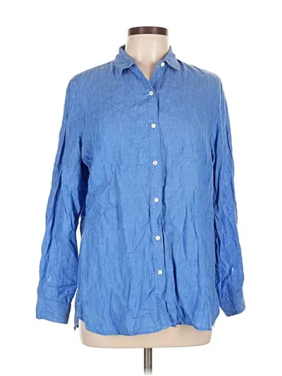 Pre-owned J. Mclaughlin Long Sleeve Button Down Shirt In Blue