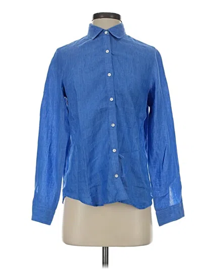 Pre-owned J. Mclaughlin Long Sleeve Button Down Shirt In Blue
