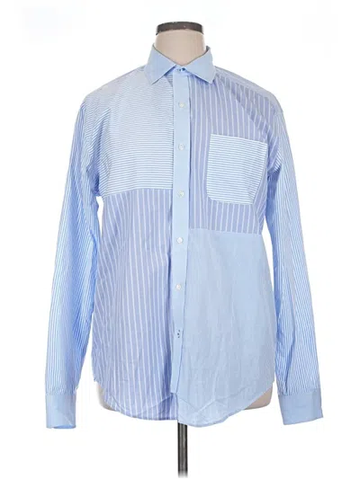Pre-owned J. Mclaughlin Long Sleeve Button Down Shirt In Blue