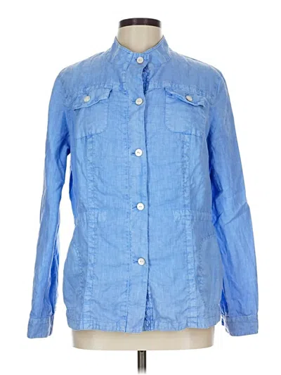 Pre-owned J. Mclaughlin Long Sleeve Button Down Shirt In Blue
