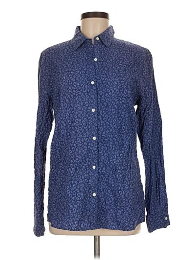 Pre-owned J. Mclaughlin Long Sleeve Button Down Shirt In Blue