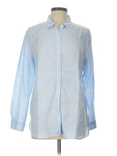 Pre-owned J. Mclaughlin Long Sleeve Button Down Shirt In Blue
