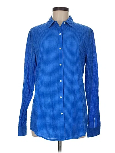 Pre-owned J. Mclaughlin Long Sleeve Button Down Shirt In Blue