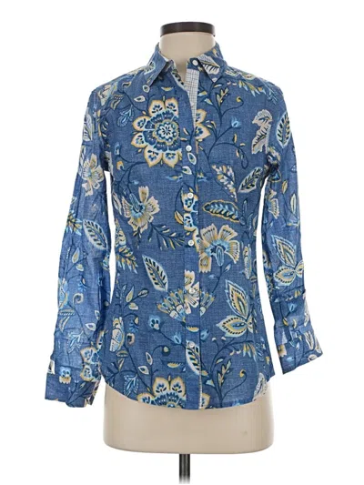 Pre-owned J. Mclaughlin Long Sleeve Button Down Shirt In Blue