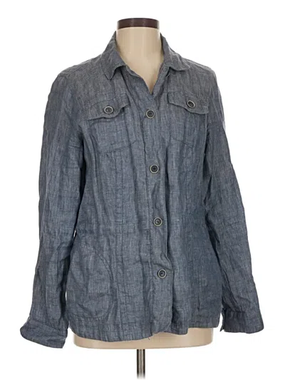 Pre-owned J. Mclaughlin Long Sleeve Button Down Shirt In Blue