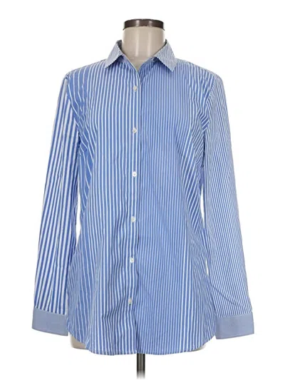 Pre-owned J. Mclaughlin Long Sleeve Button Down Shirt In Blue