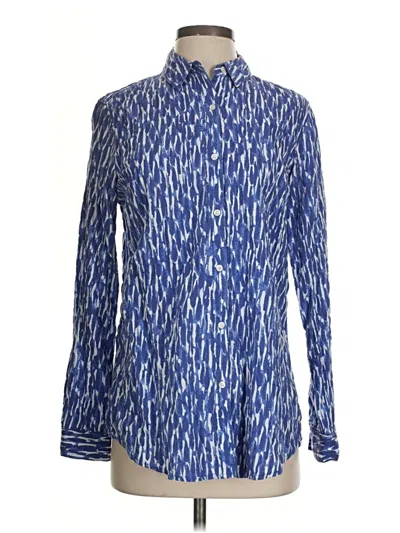 Pre-owned J. Mclaughlin Long Sleeve Button Down Shirt In Blue